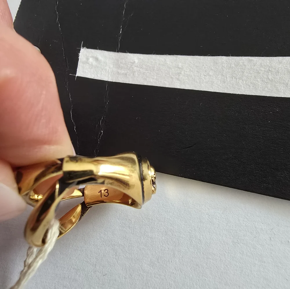 Alexander McQueen Skull Convertible Ring Gold - Picture 7 of 9